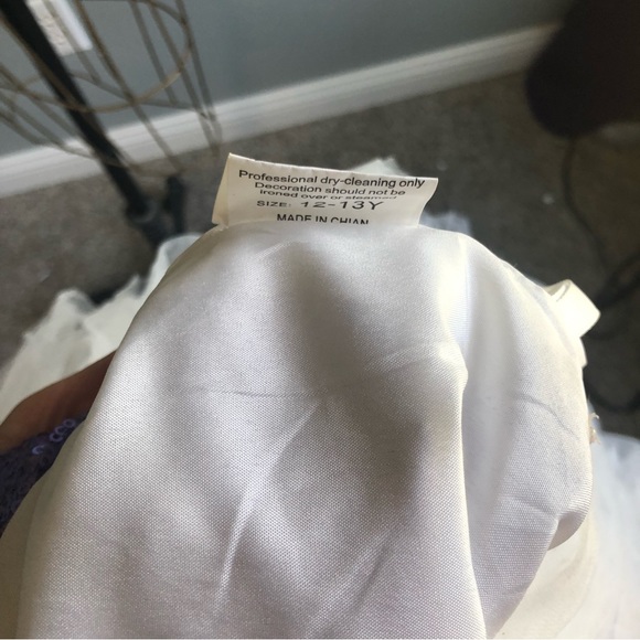 Purple and White Tulle and Sequin Dress Girls Size 14 - Picture 10 of 10